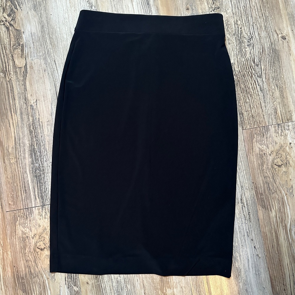 White House Black Market Black Stretch Jersey Pencil Skirt Size Small WHBM